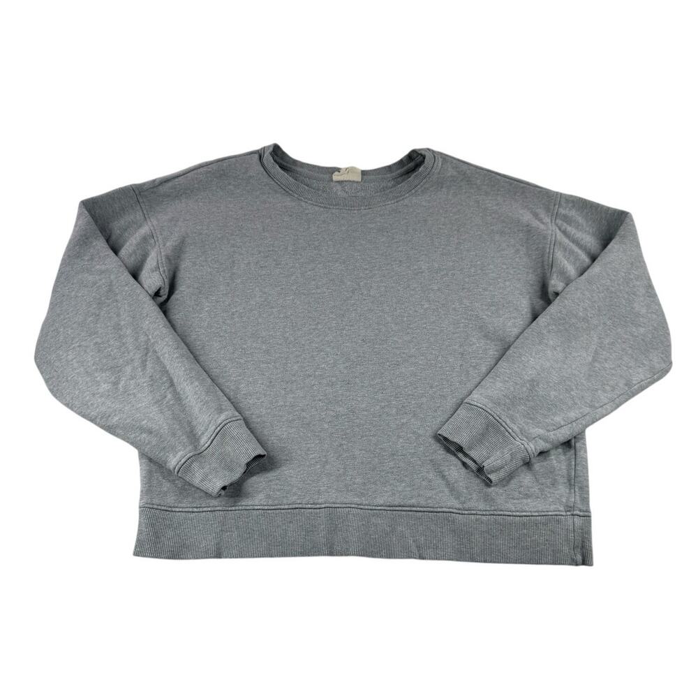 Pact Sweatshirt Womens M Gray Long Sleeve Crew Neck Pullover Lounge Cotton